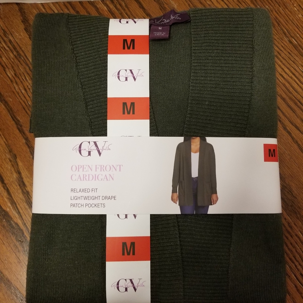 NEW with TAGS open front Cardigan Green color size medium